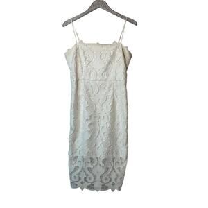 Bardot Lina Lace Midi Dress in Ivory